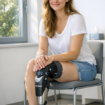 Frau mit Beinprothese (AI,KI)